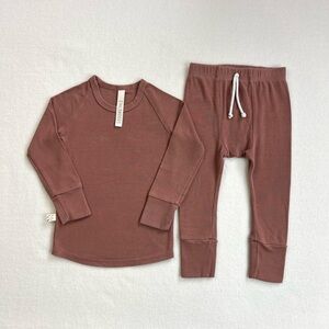 Childhoods Clothing Modal Rib Knit Long Sleeve Top and Pants Set